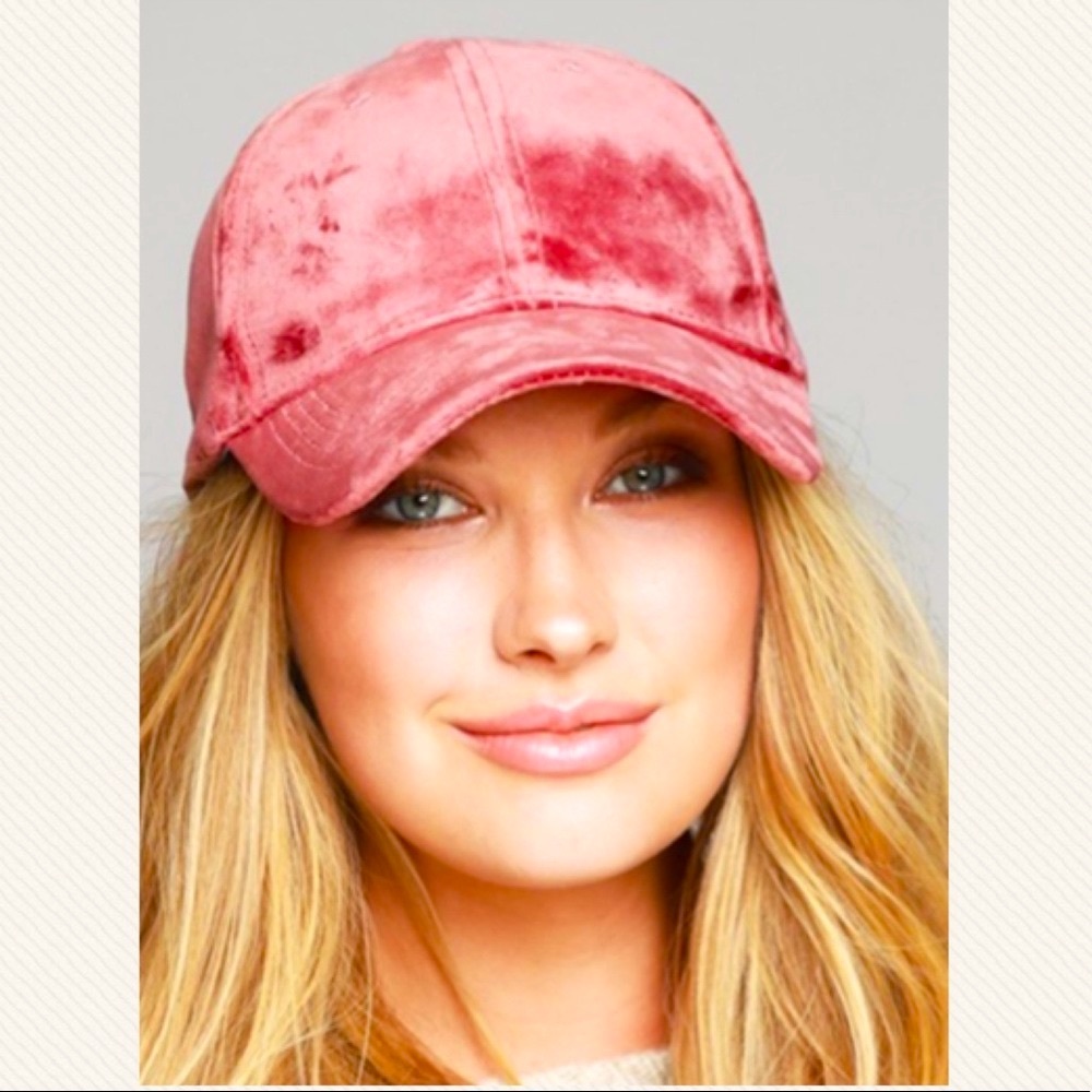 Pink Velvet Baseball Cap Adjustable - Picture 2 of 6